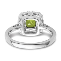 14K White Gold 0.25 Carat Lab Grown Diamond VS SI+ G+ August Birthstone Peridot Halo Ring view 5