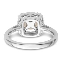 14K White Gold 0.25 Carat Lab Grown Diamond VS SI+ G+ June Birthstone Freshwater Cultered Pearl Halo Ring view 5