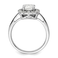 14K White Gold 0.25 Carat Lab Grown Diamond VS SI+ G+ April Birthstone White Sapphire Halo Ring view 2