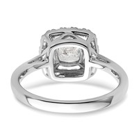 14K White Gold 0.25 Carat Lab Grown Diamond VS SI+ G+ April Birthstone White Sapphire Halo Ring view 5