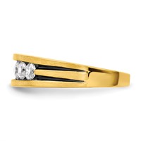 IBGoodman 14K Yellow Gold Ring with Black Rhodium 1 Carat Lab Grown Diamond VS SI+ G+ Complete Men's view 3