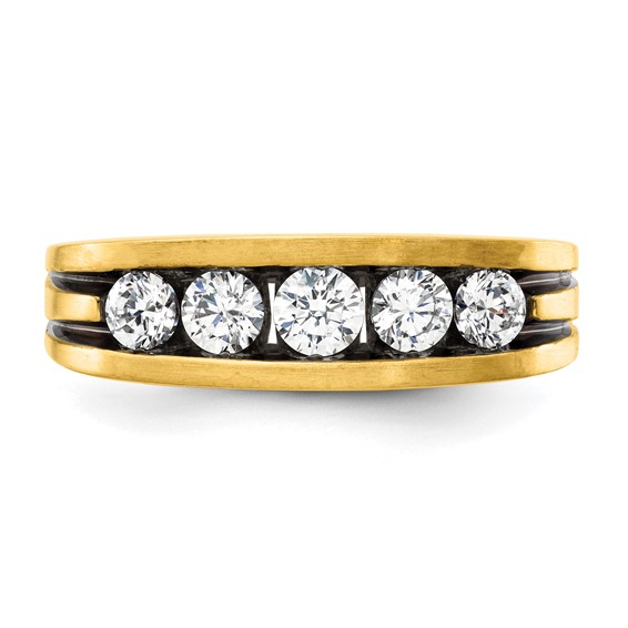 IBGoodman 14k with Black Rhodium 1 carat Lab Grown Diamond VS/SI+ G+ Complete Men's Ring