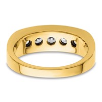 IBGoodman 14K Yellow Gold Ring with Black Rhodium 1 Carat Lab Grown Diamond VS SI+ G+ Complete Men's view 5