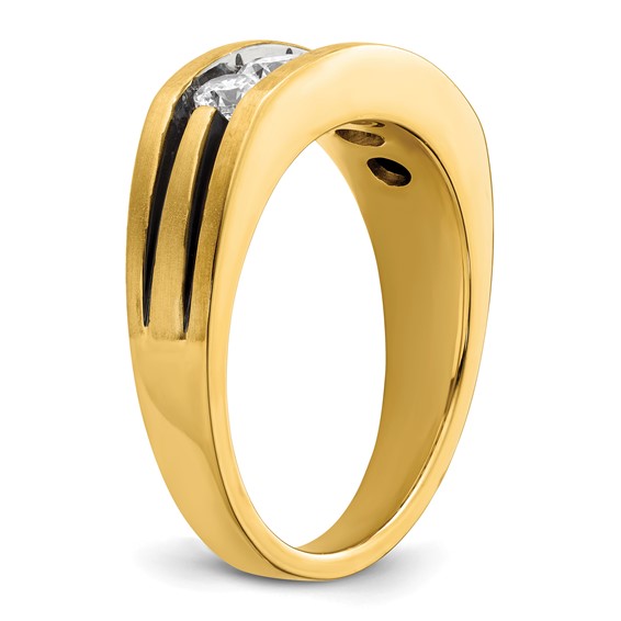 IBGoodman 14k with Black Rhodium 1 carat Lab Grown Diamond VS/SI+ G+ Complete Men's Ring