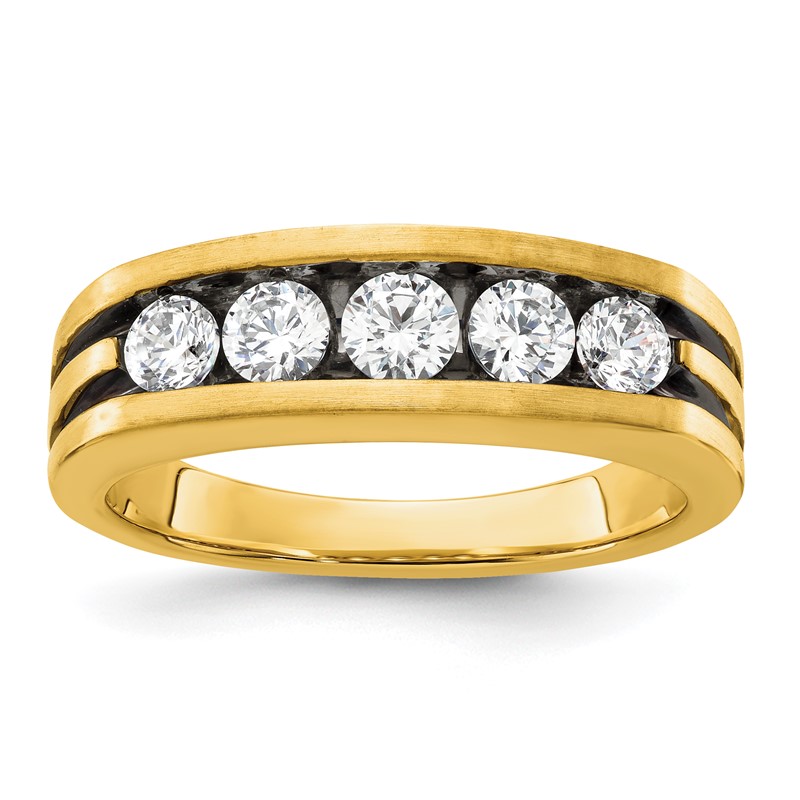 IBGoodman 14k with Black Rhodium 1 carat Lab Grown Diamond VS/SI+ G+ Complete Men's Ring