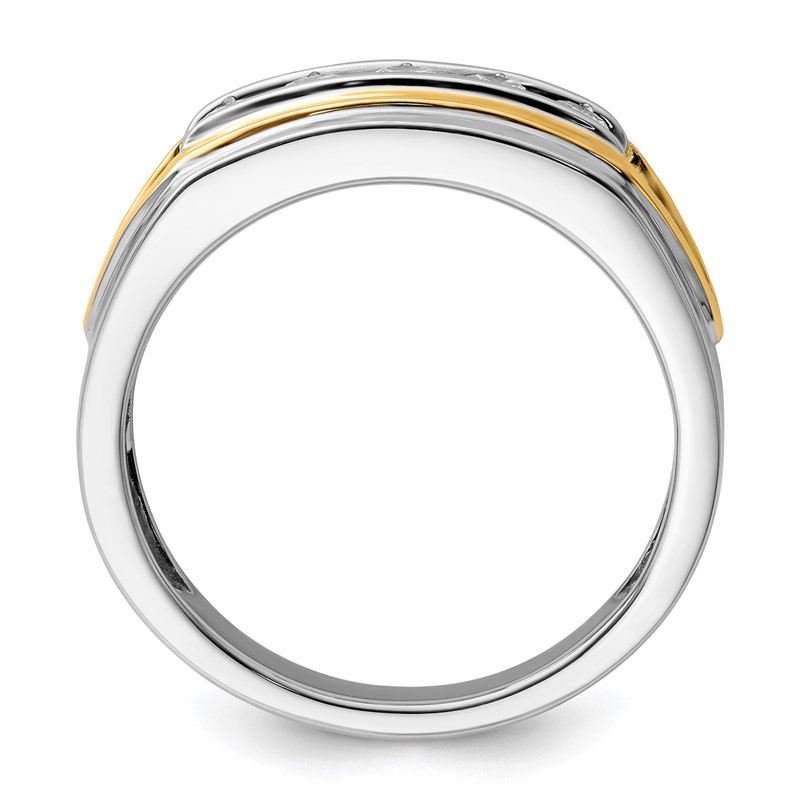 IBGoodman 14k White Gold 1/2 carat Lab Grown Diamond VS/SI+ G+ Five Stone Complete Men's Ring
