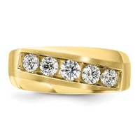 IBGoodman 10K Yellow Gold 1 Carat Lab Grown Diamond VS SI+ G+ Five Stone Complete Men's Ring view 4