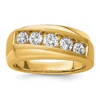 IBGoodman 10K Yellow Gold 1 Carat Lab Grown Diamond VS SI+ G+ Five Stone Complete Men's Ring view 1