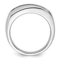 IBGoodman 10K White Gold 1 Carat Lab Grown Diamond VS SI+ G+ Five Stone Complete Men's Ring view 2