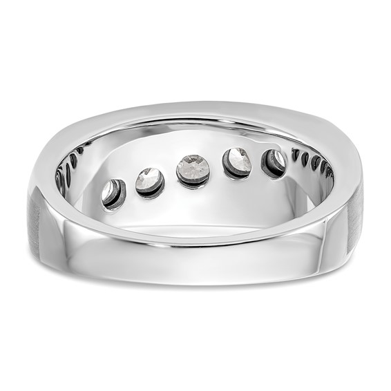 IBGoodman 10k White Gold 1 carat Lab Grown Diamond VS/SI+ G+ Five Stone Complete Men's Ring