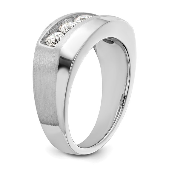 IBGoodman 10k White Gold 1 carat Lab Grown Diamond VS/SI+ G+ Five Stone Complete Men's Ring