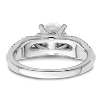 14K White Gold 0.38 Carat Lab Grown Diamond VS SI+ G+ 1 Carat Center Round Semi Mount Shared Prong Engagement Ring view 5