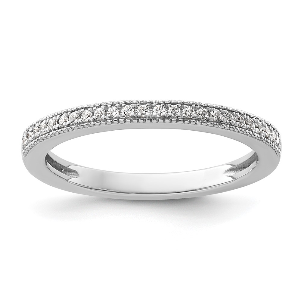 14K White Gold 0.12 Carat Lab Grown Diamond VS+ F+ Complete Wedding Band