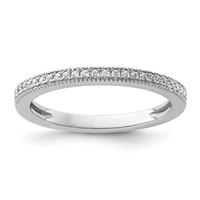 14K White Gold 0.12 Carat Lab Grown Diamond VS+ F+ Complete Wedding Band view 1