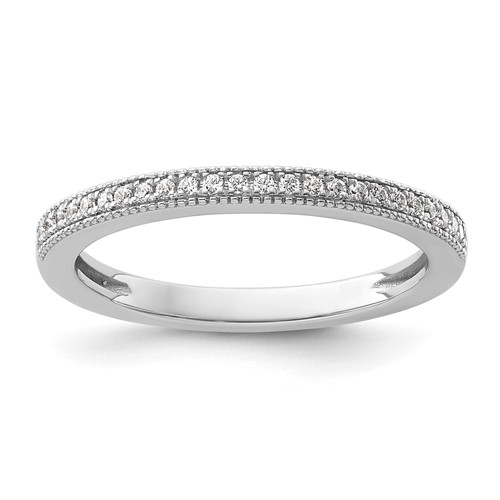 14K White Gold 0.12 Carat Lab Grown Diamond VS+ F+ Complete Wedding Band