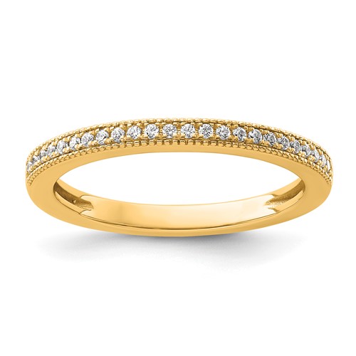 14K Yellow Gold 0.12 Carat Lab Grown Diamond VS+ F+ Complete Wedding Band