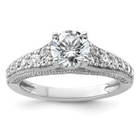 14K White Gold 1.62 Carat Certified Lab Grown Diamond VS+ F+ Round Complete Engagement Ring view 1