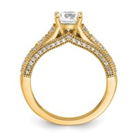 14K Yellow Gold 1.62 Carat Certified Lab Grown Diamond VS+ F+ Round Complete Engagement Ring view 2