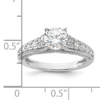 14K White Gold 1.62 Carat Certified Lab Grown Diamond VS SI+ G+ Round Complete Engagement Ring view 3