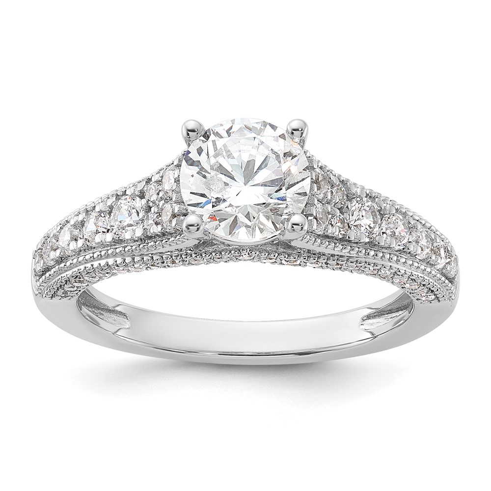 14K White Gold 1.62 Carat Certified Lab Grown Diamond VS SI+ G+ Round Complete Engagement Ring