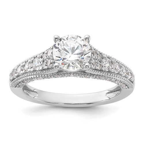 14K White Gold 1.62 Carat Certified Lab Grown Diamond VS SI+ G+ Round Complete Engagement Ring