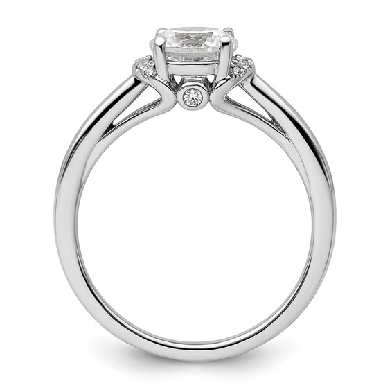 14k White Gold 1/20 carat Lab Grown Diamond VS/SI+ G+ 1 carat center Round Semi Mount Solitaire Engagement Ring