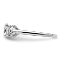 14K White Gold 0.05 Carat Lab Grown Diamond VS SI+ G+ 1 Carat Center Round Semi Mount Solitaire Engagement Ring view 3