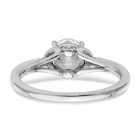 14K White Gold 0.05 Carat Lab Grown Diamond VS SI+ G+ 1 Carat Center Round Semi Mount Solitaire Engagement Ring view 5