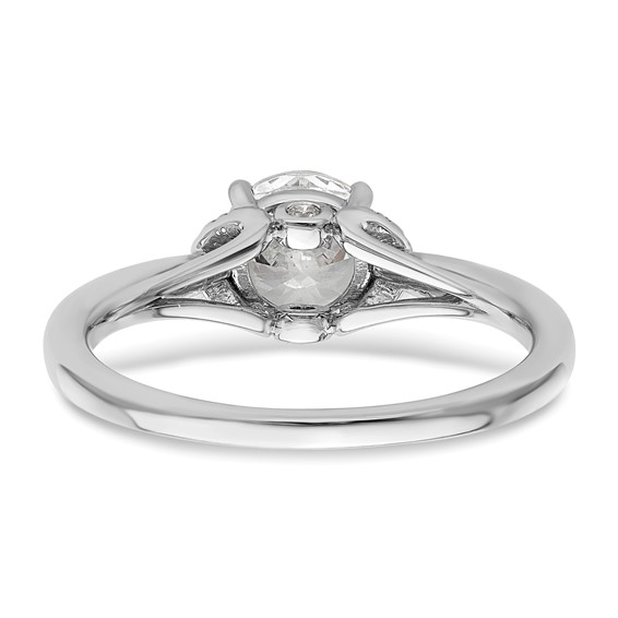 14k White Gold 1/20 carat Lab Grown Diamond VS/SI+ G+ 1 carat center Round Semi Mount Solitaire Engagement Ring