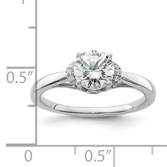 14k White Gold 1/20 carat Lab Grown Diamond VS/SI+ G+ 1 carat center Round Semi Mount Solitaire Engagement Ring