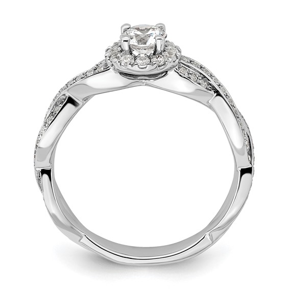 Gold Diamond Round Halo Engagement Rings
