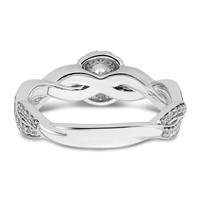 14K White Gold 0.75 Carat Lab Grown Diamond VS SI+ G+ Round Complete Fancy Halo Engagement Ring view 5