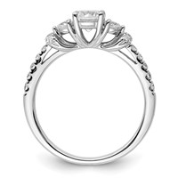 14K White Gold 0.38 Carat Lab Grown Diamond VS SI+ G+ 0.50 Carat Center Semi Mount Engagement Ring view 2