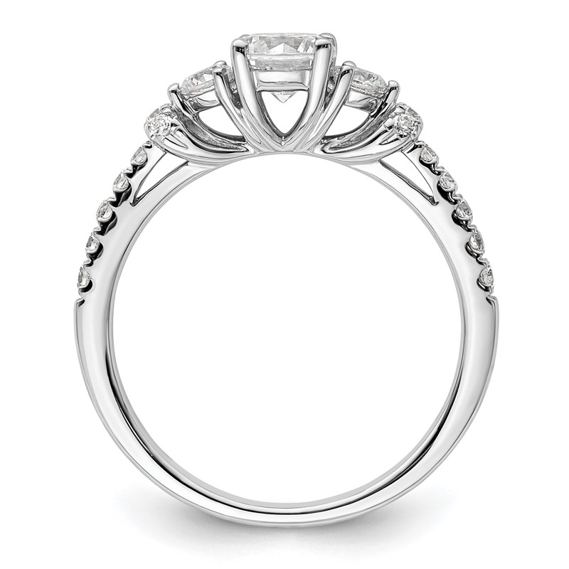 14k White Gold 3/8 carat Lab Grown Diamond VS/SI+ G+ 1/2 carat Center Semi Mount Engagement Ring