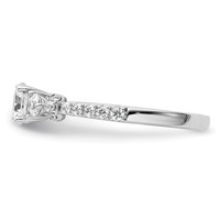 14K White Gold 0.38 Carat Lab Grown Diamond VS SI+ G+ 0.50 Carat Center Semi Mount Engagement Ring view 3