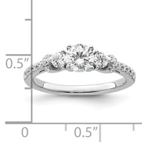 14K White Gold 0.38 Carat Lab Grown Diamond VS SI+ G+ 0.50 Carat Center Semi Mount Engagement Ring view 4