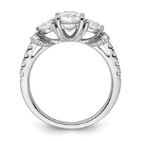 14K White Gold 0.75 Carat Lab Grown Diamond VS SI+ G+ 1 Carat Center Semi Mount Engagement Ring view 2