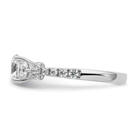 14K White Gold 0.75 Carat Lab Grown Diamond VS SI+ G+ 1 Carat Center Semi Mount Engagement Ring view 3