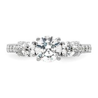 14K White Gold 0.75 Carat Lab Grown Diamond VS SI+ G+ 1 Carat Center Semi Mount Engagement Ring view 4