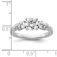 14K White Gold 0.75 Carat Lab Grown Diamond VS SI+ G+ 1 Carat Center Semi Mount Engagement Ring view 5