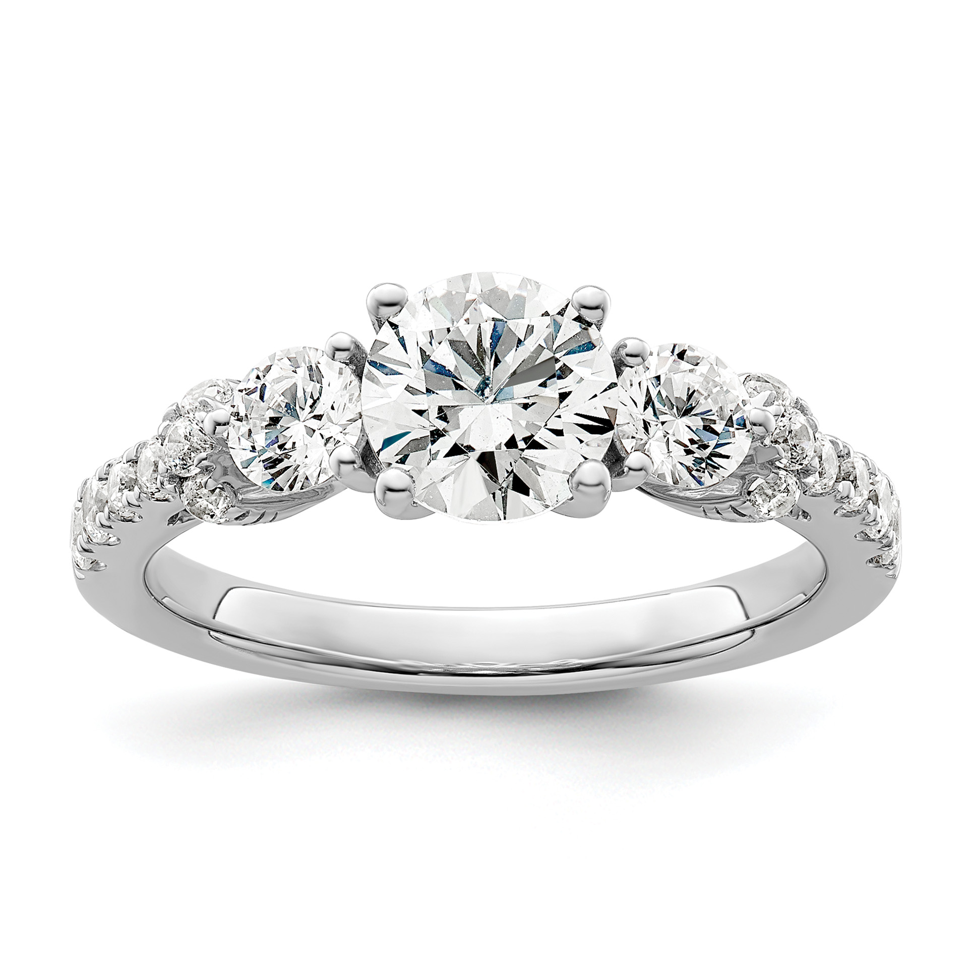 14k White Gold 3/4 carat Lab Grown Diamond VS/SI+ G+ 1 carat Center Semi Mount Engagement Ring (RM9083E-100-WLG)