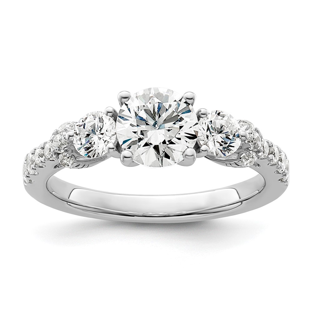 14k White Gold 3/4 carat Lab Grown Diamond VS/SI+ G+ 1 carat Center Semi Mount Engagement Ring (RM9083E-100-WLG)