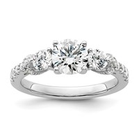 14K White Gold 0.75 Carat Lab Grown Diamond VS SI+ G+ 1 Carat Center Semi Mount Engagement Ring view 1