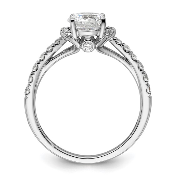 14k White Gold 1/3 carat Lab Grown Diamond VS/SI+ G+ 1 carat center Round Semi Mount Engagement Ring
