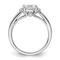 14K White Gold 0.05 Carat Lab Grown Diamond VS SI+ G+ 1 Carat Center East-West Oval Semi Mount Engagement Ring view 2