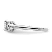 14K White Gold 0.05 Carat Lab Grown Diamond VS SI+ G+ 1 Carat Center East-West Oval Semi Mount Engagement Ring view 3