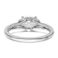 14K White Gold 0.05 Carat Lab Grown Diamond VS SI+ G+ 1 Carat Center East-West Oval Semi Mount Engagement Ring view 5