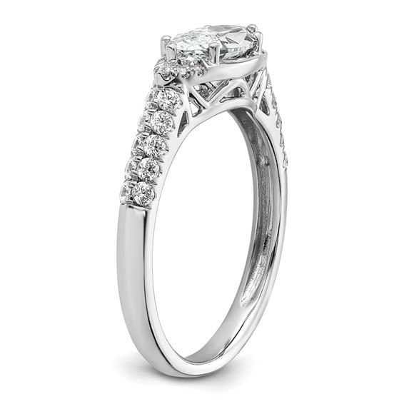 14k White Gold 1/3 carat Lab Grown Diamond VS/SI+ G+ 1 carat Center East-West Marquise Semi Mount Engagement Ring