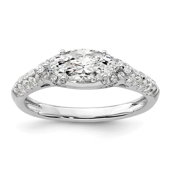 14k White Gold 1/3 carat Lab Grown Diamond VS/SI+ G+ 1 carat Center East-West Marquise Semi Mount Engagement Ring
