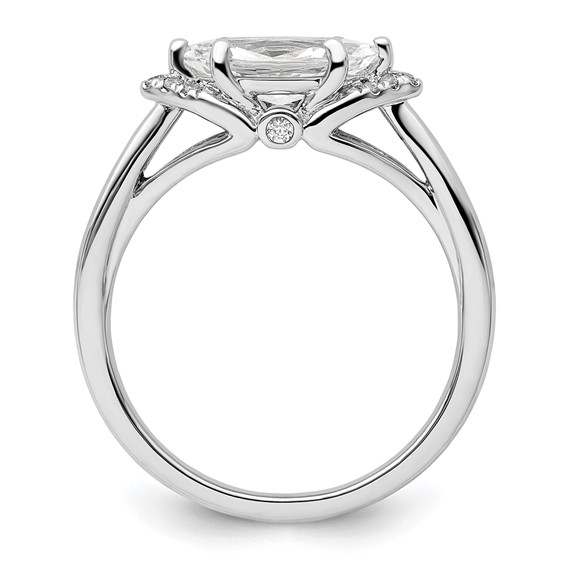 14k White Gold 1/20 carat Lab Grown Diamond VS/SI+ G+ 1 carat Center East-West Marquise Semi Mount Engagement Ring